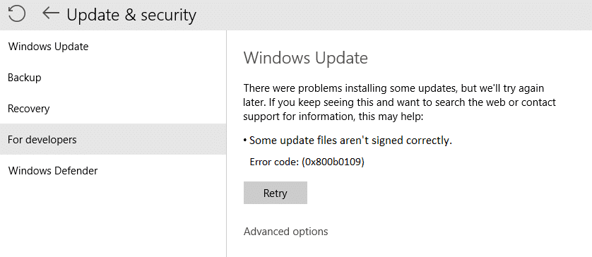 Arreglar algunos archivos de actualización no están firmados correctamente Error de actualización de Windows