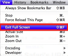 salir de pantalla completa en Mac Google Chrome