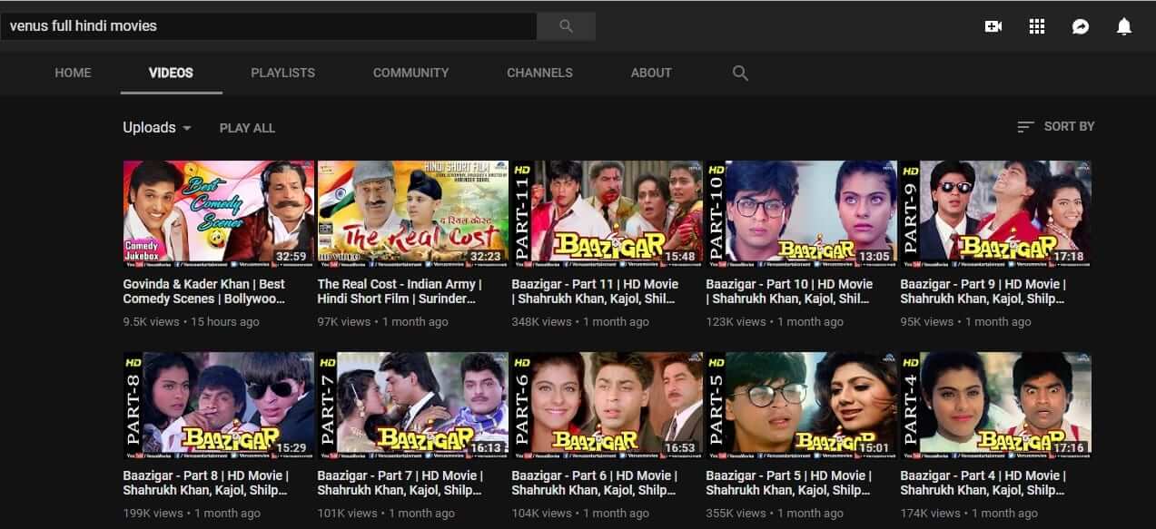 YouTube | Los mejores sitios gratuitos para ver películas hindi en línea (2020)