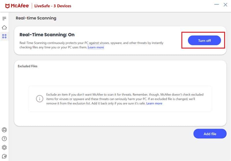 haga clic en el botón Apagar | 