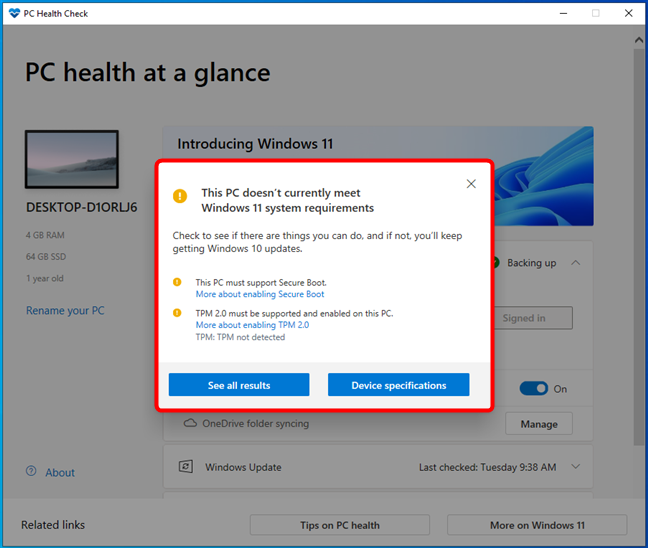 Esta PC actualmente no cumple con los requisitos del sistema de Windows 11