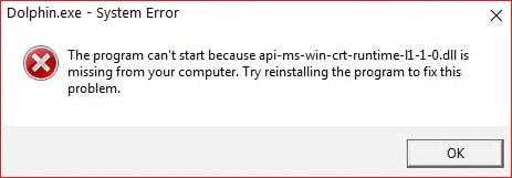 Solución El programa no puede iniciarse porque falta api-ms-win-crt-runtime-l1-1-0.dll