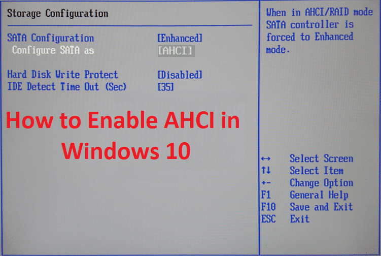 ¿Cómo habilitar AHCI en Windows 10?