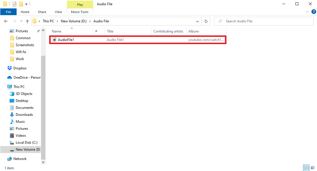 Navegue hasta el archivo mp3 que está causando el problema