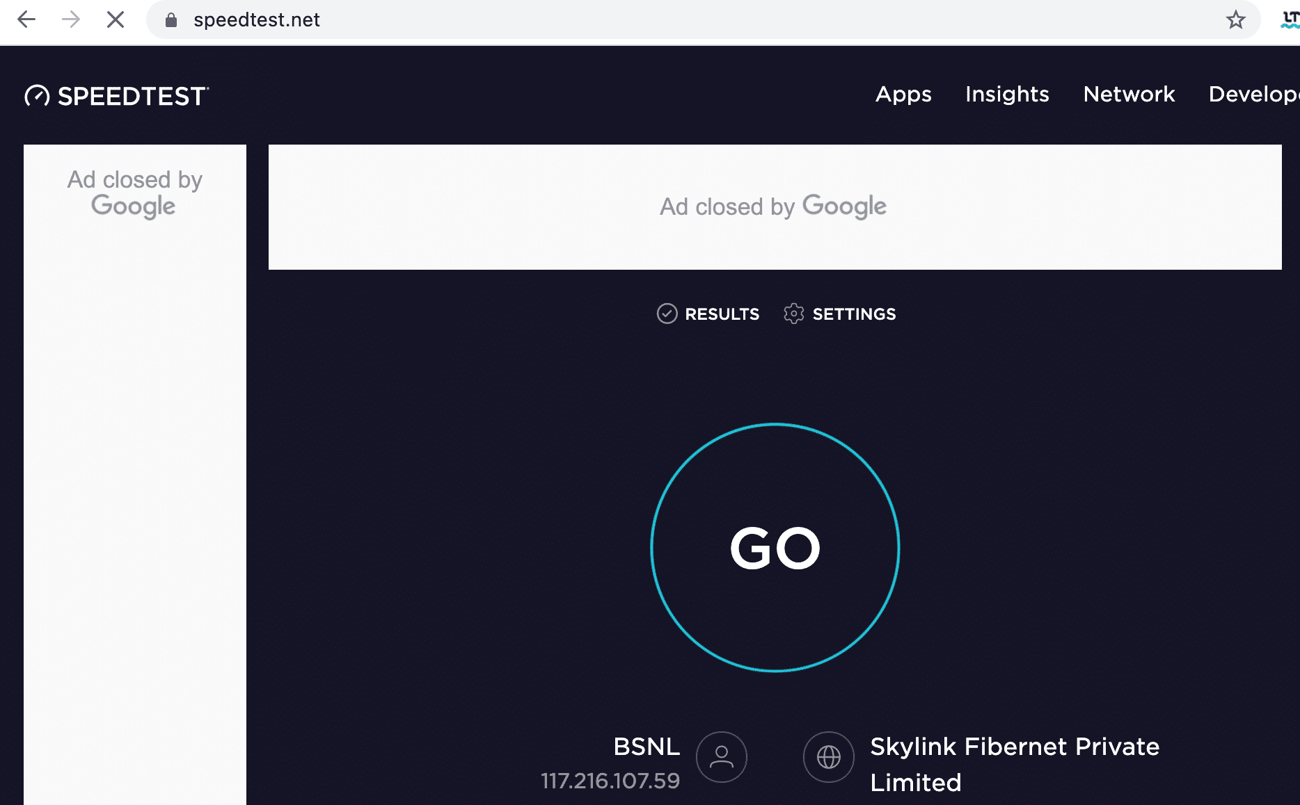 Puede hacer una prueba rápida de velocidad de Internet en speedtest.net