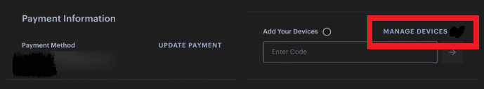 Ahora, la ventana de Resumen aparecerá en la pantalla.  Haga clic y abra Administrar dispositivos.  Arreglar el código de error de Hulu P-dev302