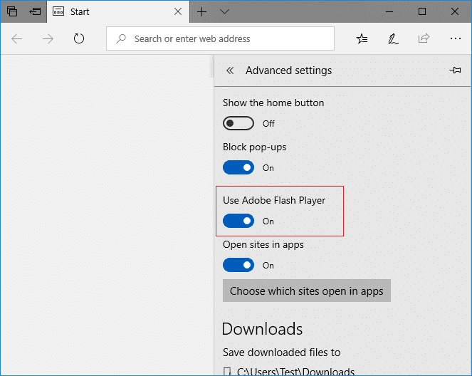 Habilitar Adobe Flash Player en Microsoft Edge