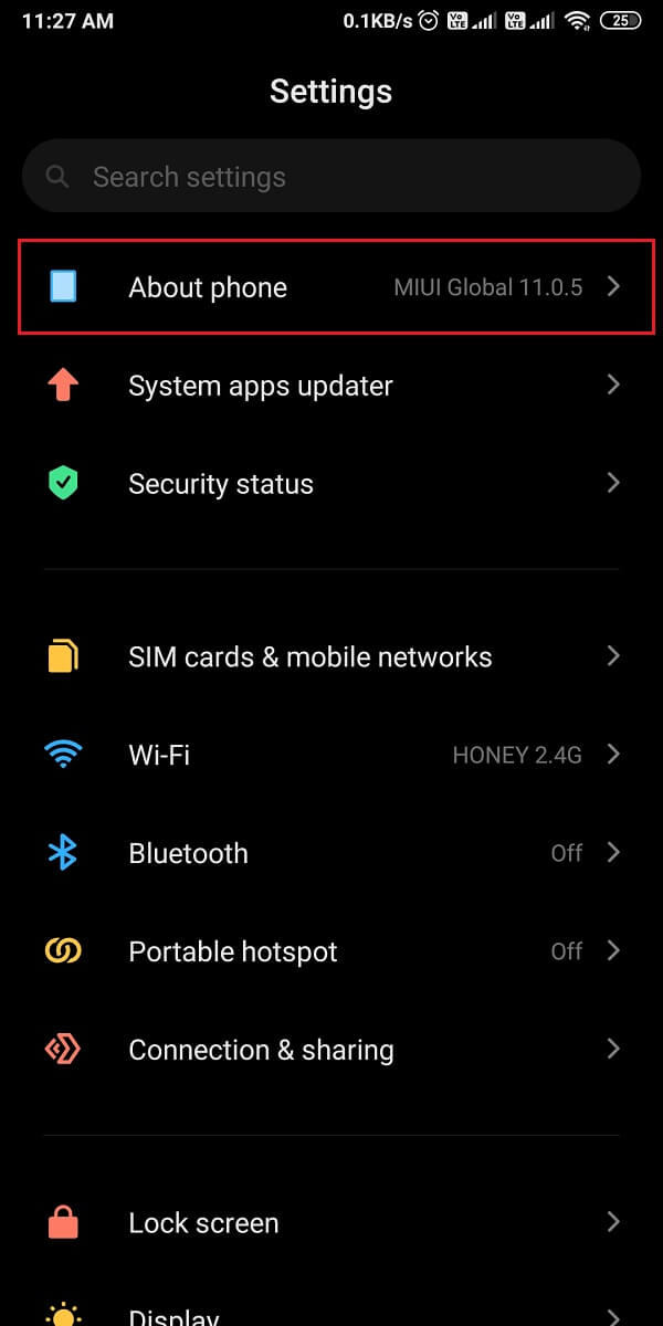Ve a la sección Acerca del teléfono.