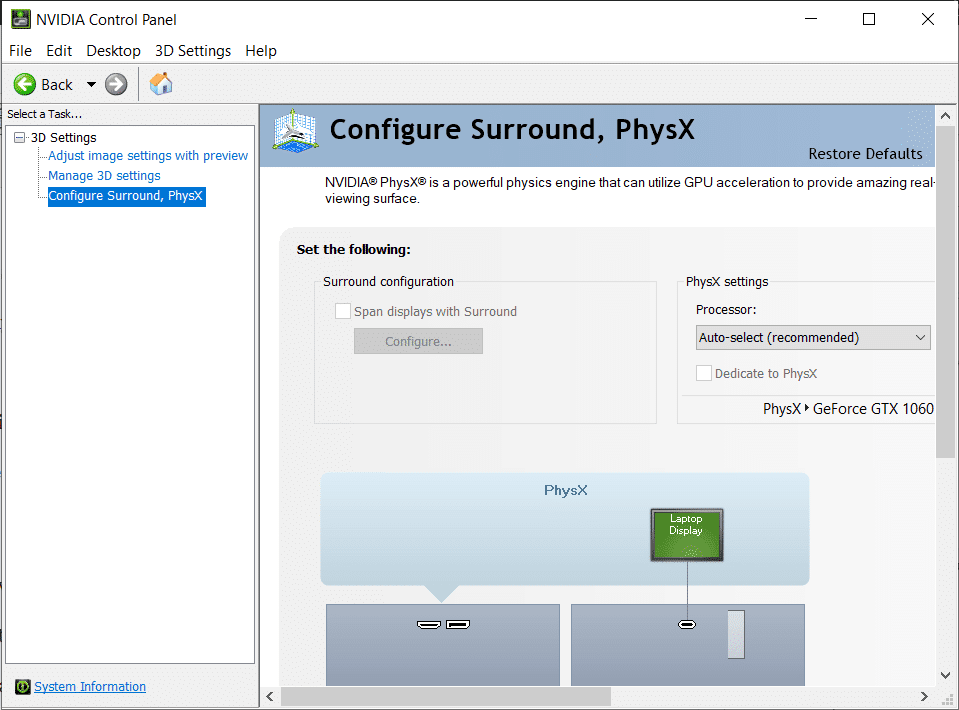 Configurar sonido envolvente, PhysX
