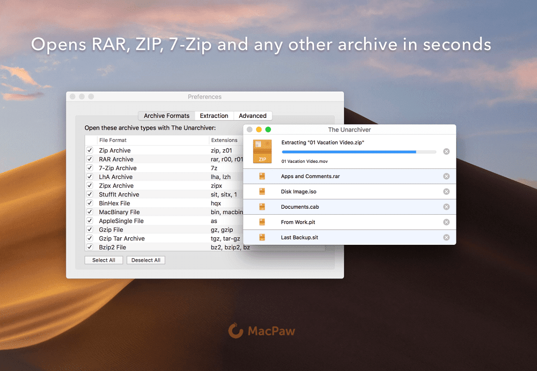 Aplicación MacPaw - Cómo abrir archivos RAR en MAC