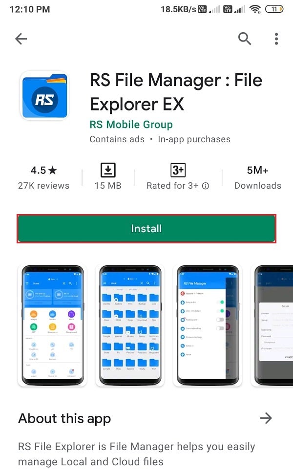 Instale la aplicación desde Google Play Store y ábrala