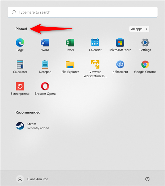 Pin to Start en Windows 11 agrega íconos a la sección Anclado
