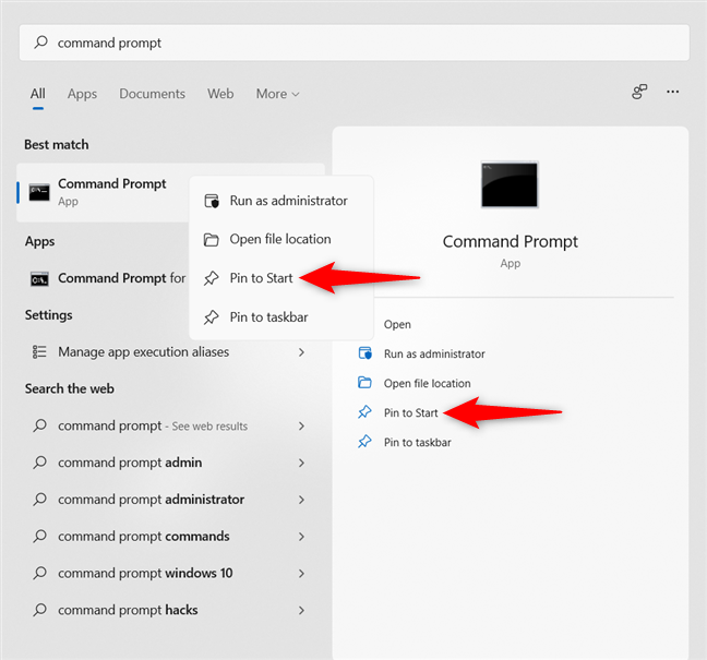 Busque una aplicación para anclarla a Inicio en Windows 11