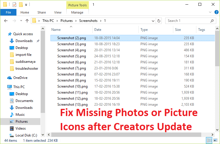Corrija las fotos o los íconos de imágenes faltantes después de la actualización de los creadores