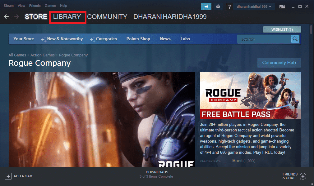 Inicie Steam y haga clic en BIBLIOTECA |  ¿Cómo abro los juegos de Steam en modo ventana?