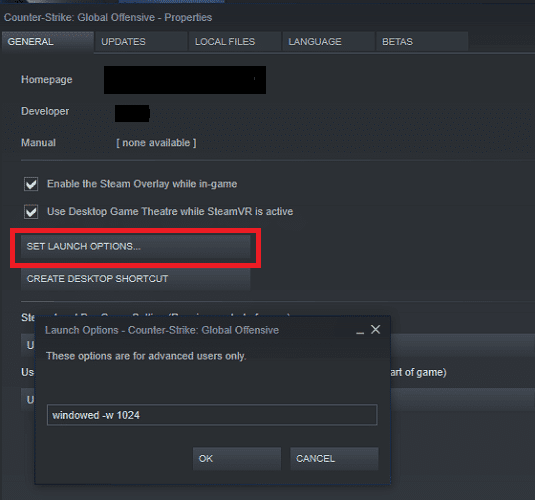 Escriba –ventana -w 1024 |  ¿Cómo abro los juegos de Steam en modo ventana?
