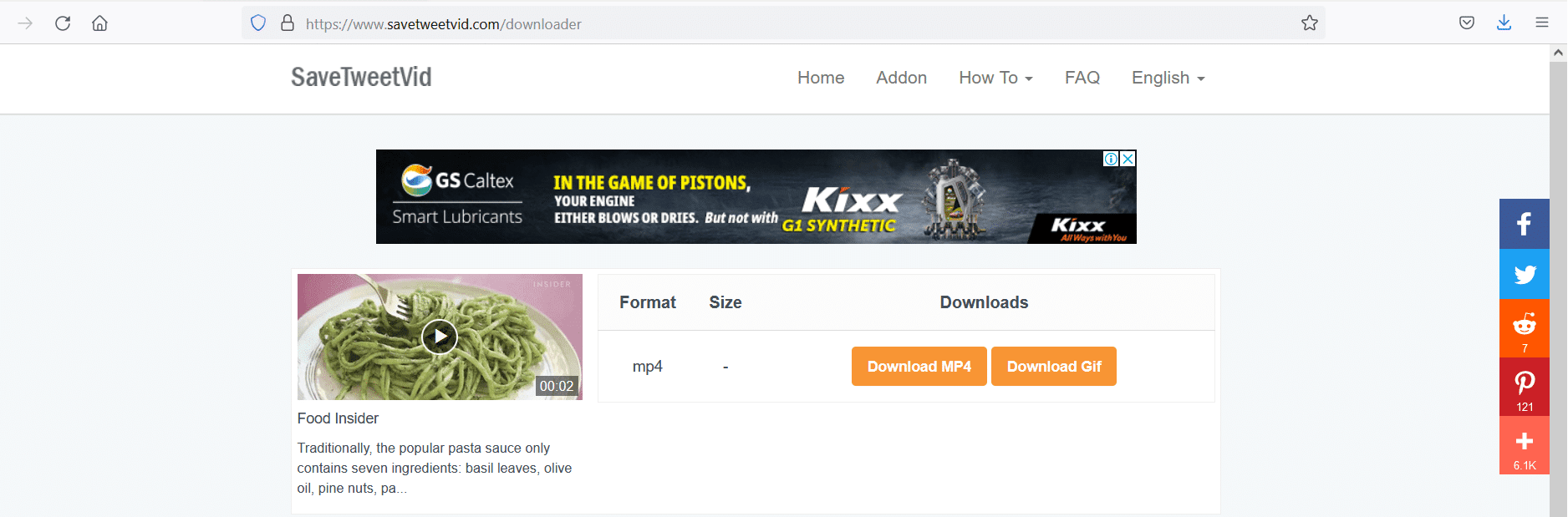 Descargar Gif o MP4 Guardar Tweet Vid