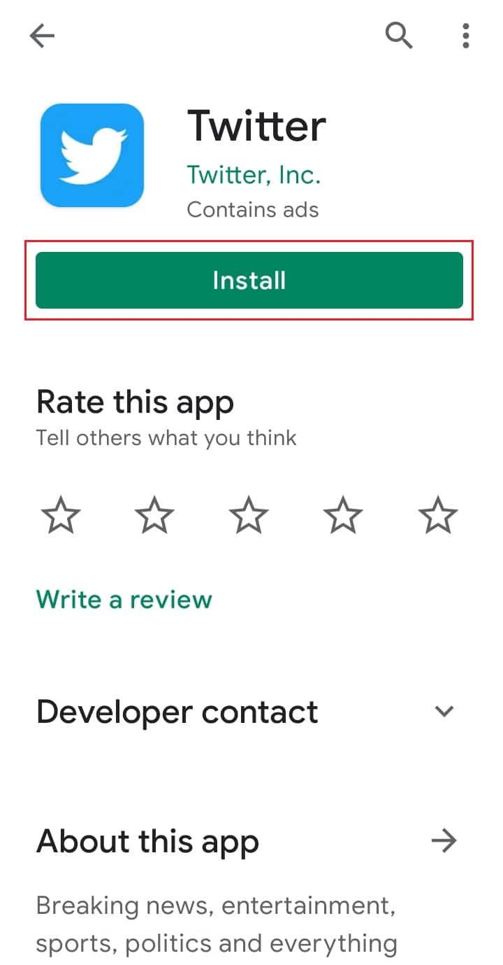 instalar la aplicación de twitter en android