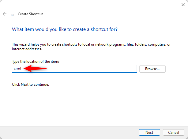 Crear un acceso directo del símbolo del sistema