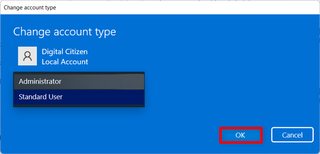 Cómo cambiar el Administrador en Windows 11 desde Configuración