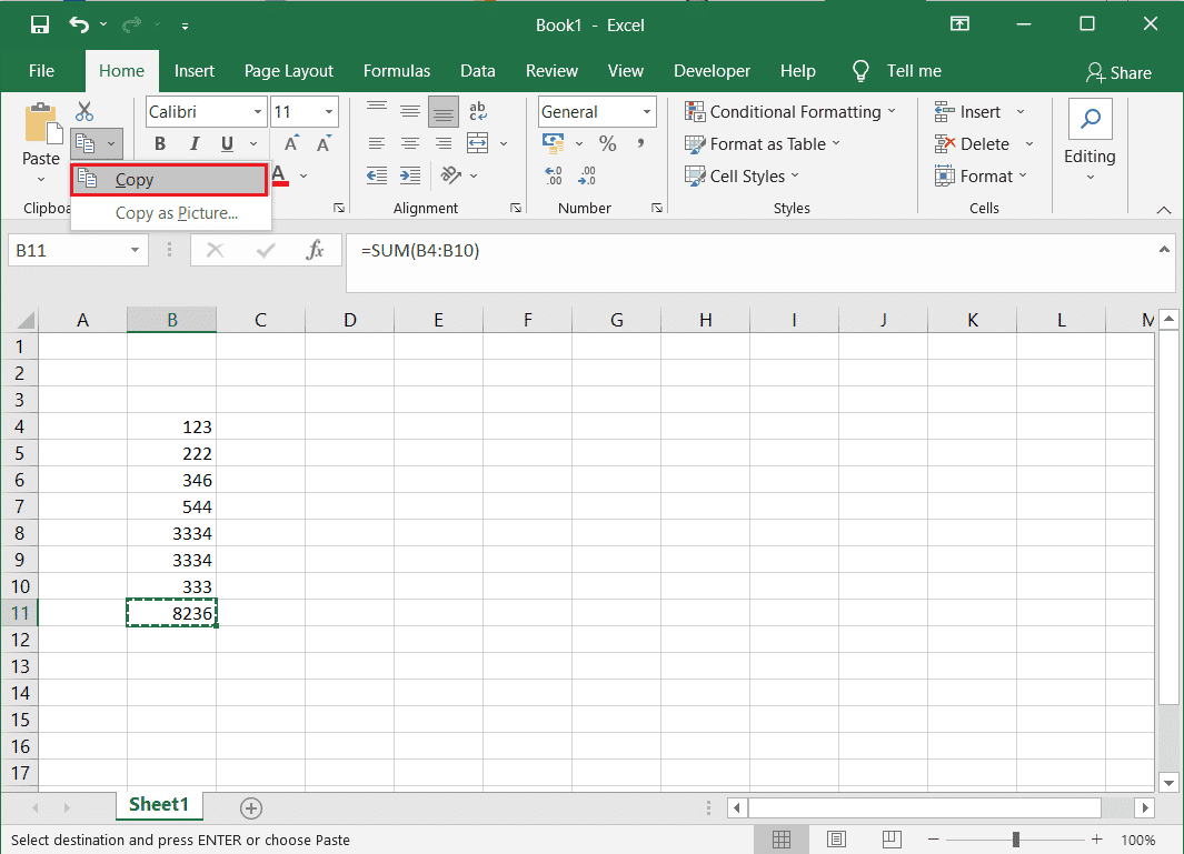 Copiar desde Excel |  Copiar y pegar valores sin fórmulas en Excel