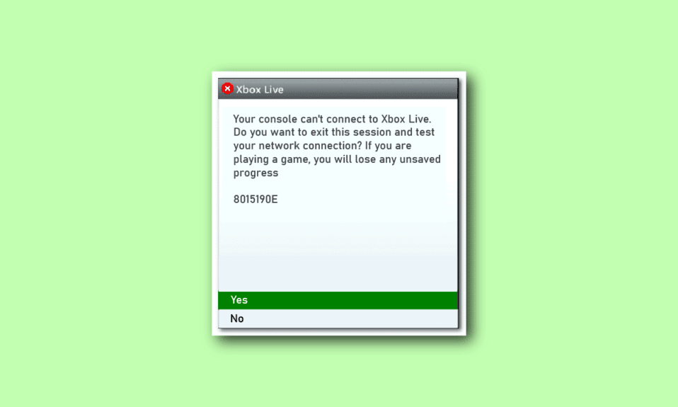 Solucionar el error de Xbox Live 8015190e