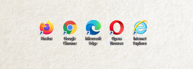 Los navegadores utilizados: Firefox, Chrome, Edge, Opera, Internet Explorer