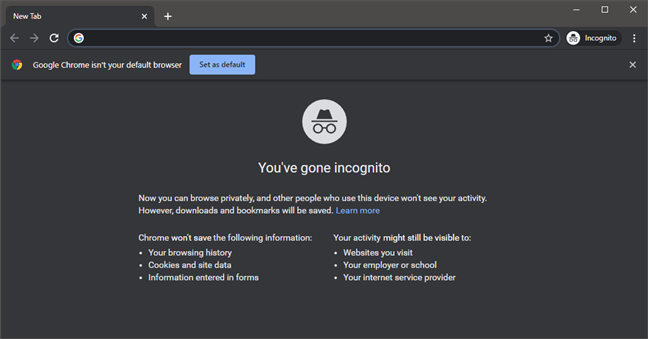 Chrome: ventana de incógnito