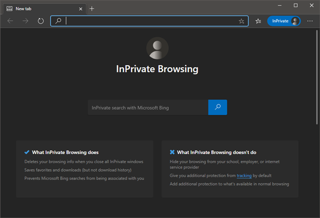 Edge: ventana de exploración de InPrivate