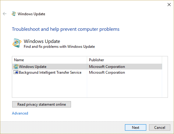 Descargue el Solucionador de problemas de Microsoft para reparar Windows Update que actualmente no puede buscar errores de actualizaciones