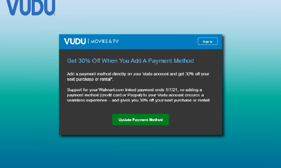 Cómo actualizar el método de pago de Vudu