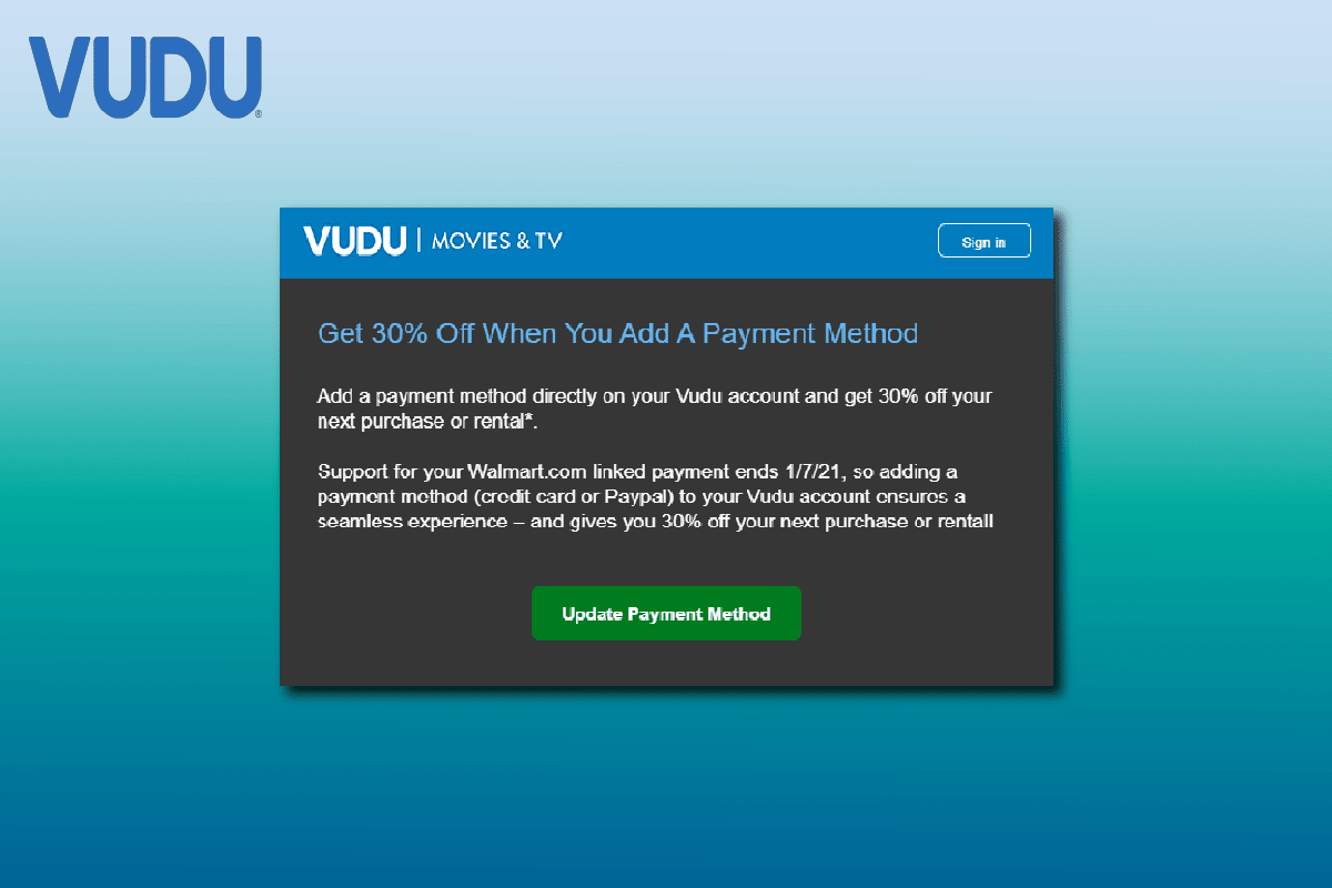 Cómo actualizar el método de pago de Vudu