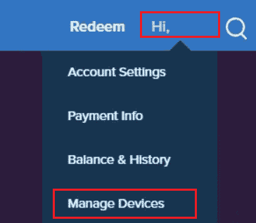 haga clic en Administrar dispositivos