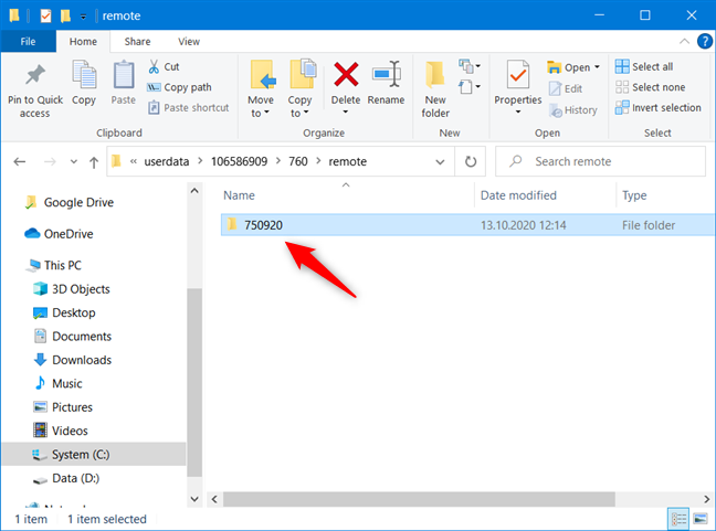La carpeta de un juego en la carpeta de capturas de pantalla de Steam