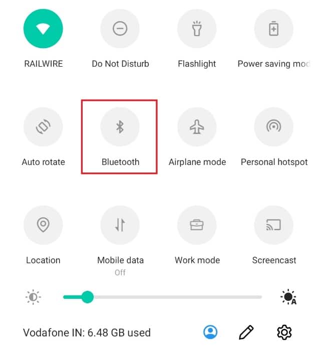 Apague el Bluetooth tocándolo
