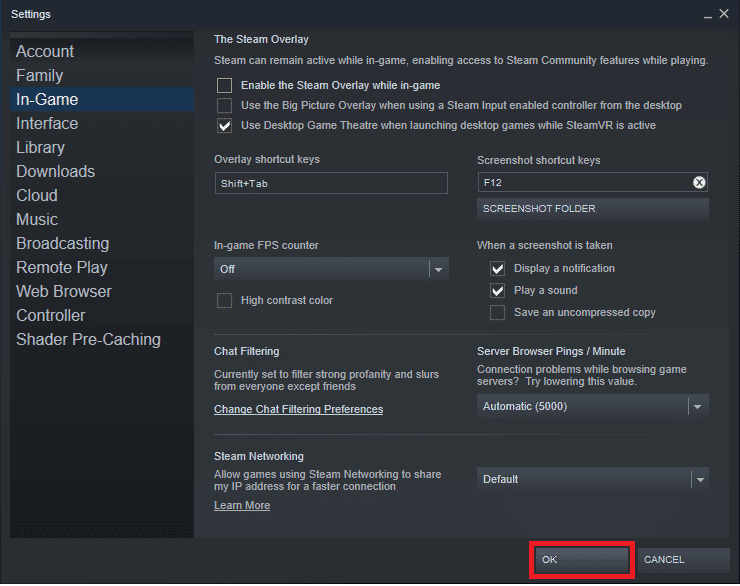 Desactiva Superposición de vapor.  Arreglar Generation Zero que no se carga en Windows 10