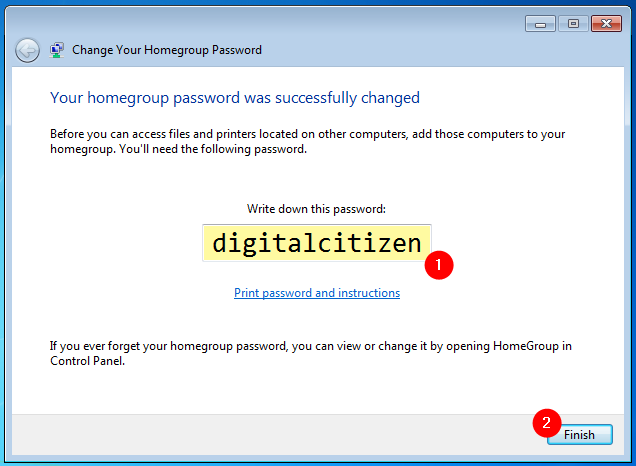 La contraseña de su grupo en el hogar se cambió con éxito