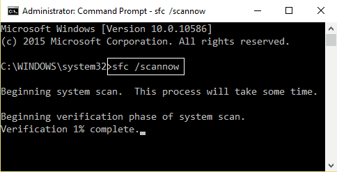Símbolo del sistema de escaneo SFC ahora | Solucione el alto uso de CPU por svchost.exe (netsvcs)
