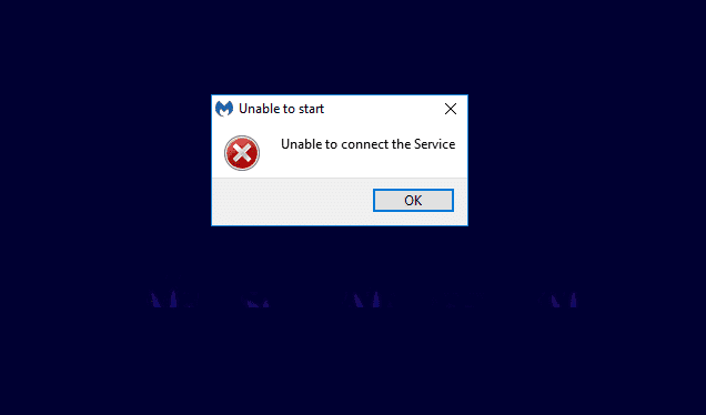 Arreglar Malwarebytes No se puede conectar el error del servicio