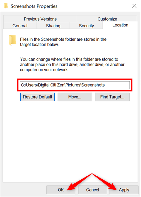 Cambia dónde encuentras capturas de pantalla en Windows 10