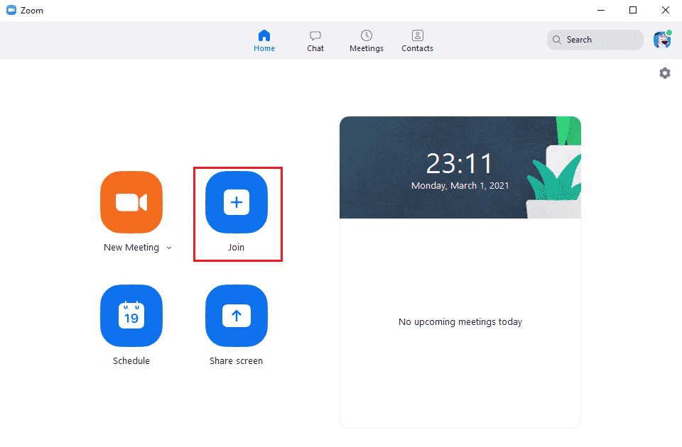 Abra el cliente de zoom en su computadora y haga clic en unirse