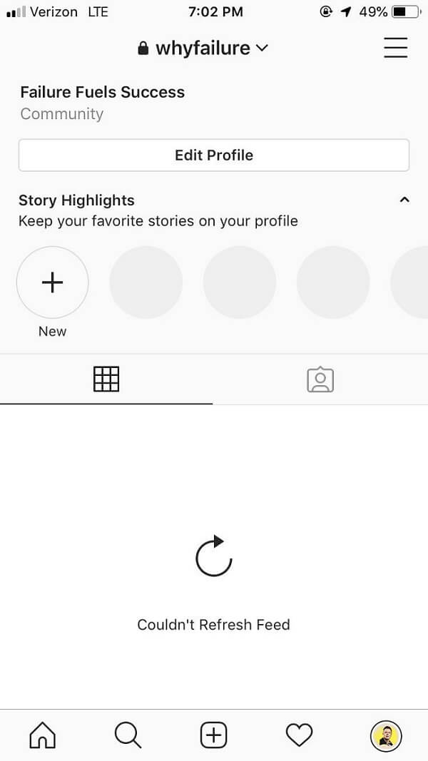 Reparar Instagram No se pudo actualizar el error de alimentación en Android