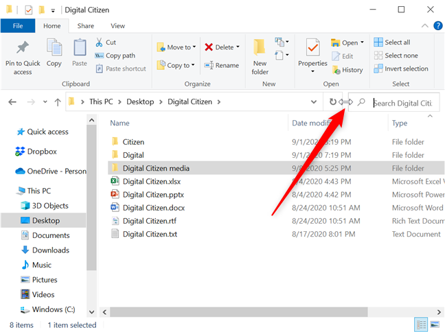 Cuando el cursor se convierta en una flecha de dos puntas, arrastre para cambiar el tamaño