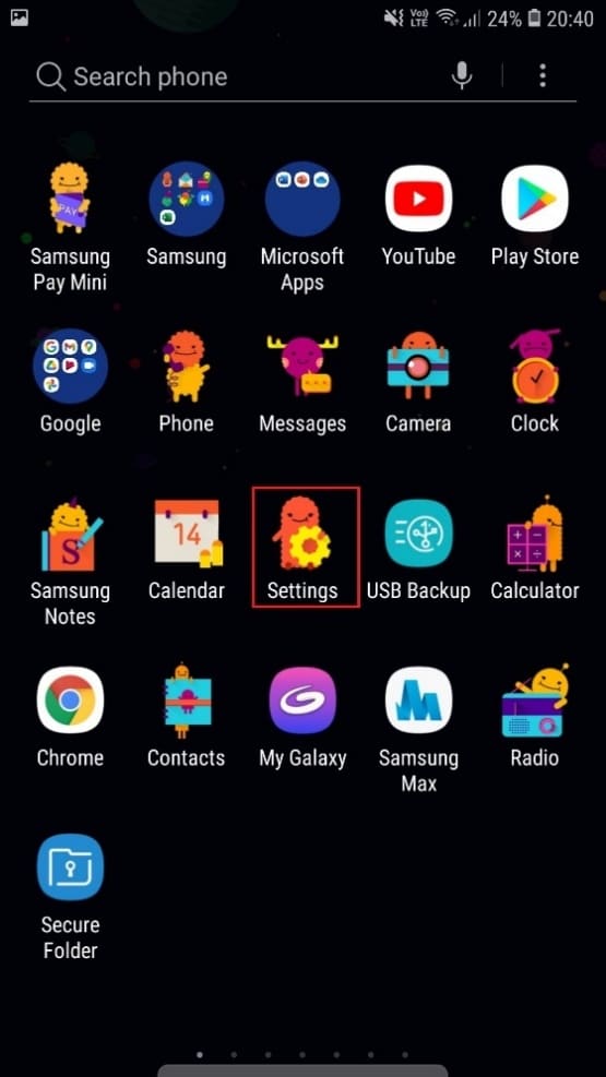 Toque Configuración del dispositivo