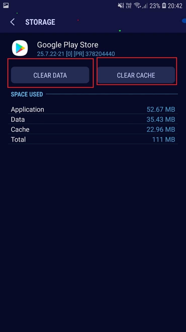 BORRAR CACHE BORRAR DATOS.  Cómo reparar el error de Play Store DF-DFERH-01