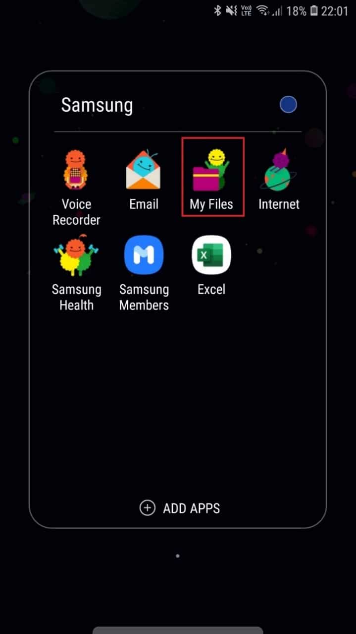 Presiona Mis archivos.  Cómo reparar el error de Play Store DF-DFERH-01
