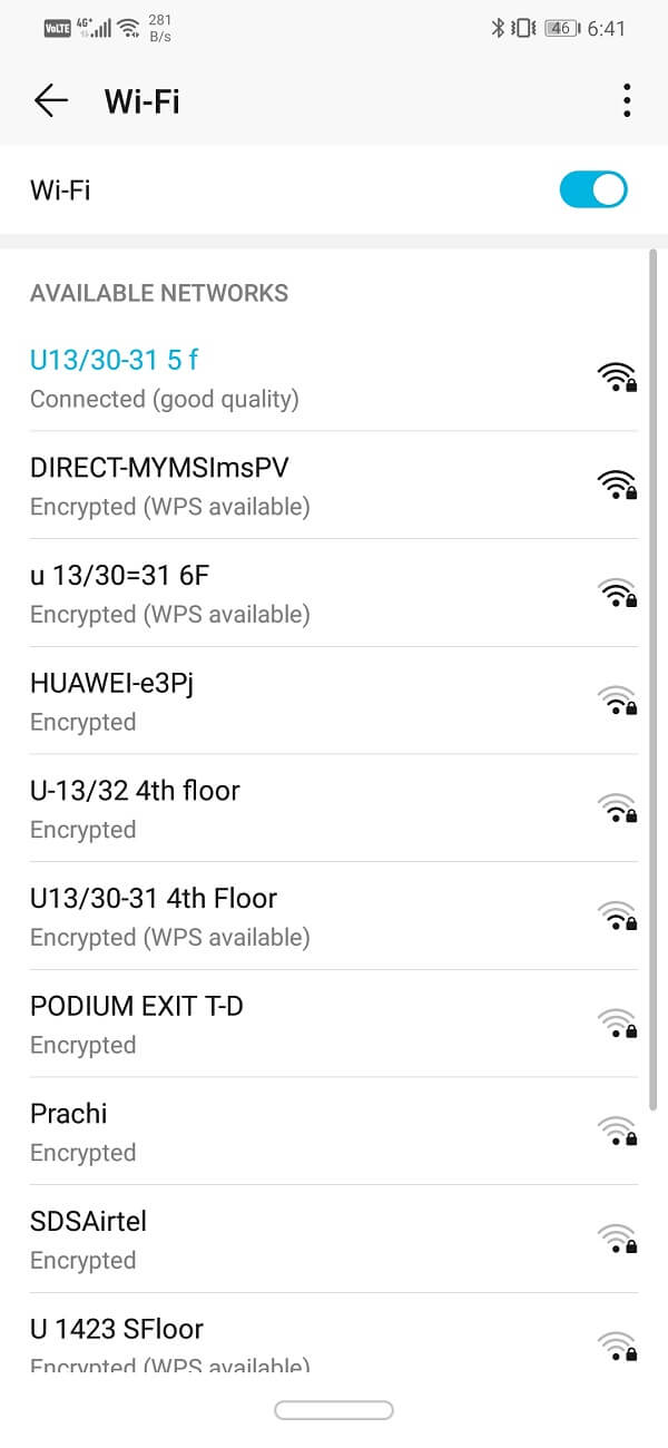 Simplemente toque el nombre del Wi-Fi al que está conectado