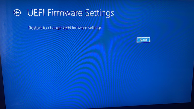 Reinicie su dispositivo para acceder al BIOS