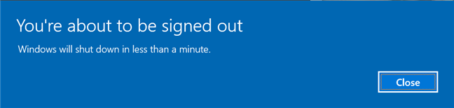 Windows 10 le avisa que está a punto de cerrar su sesión