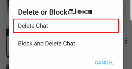 Toque Eliminar chat